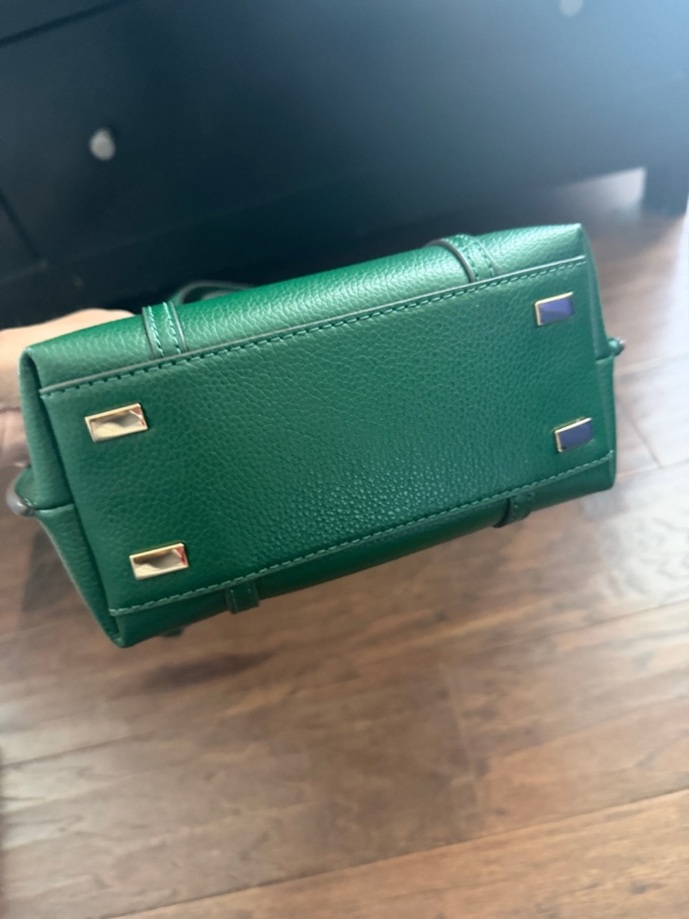 Tory Burch Green Pebbled Leather Crossbody Satchel - Picture 4 of 6